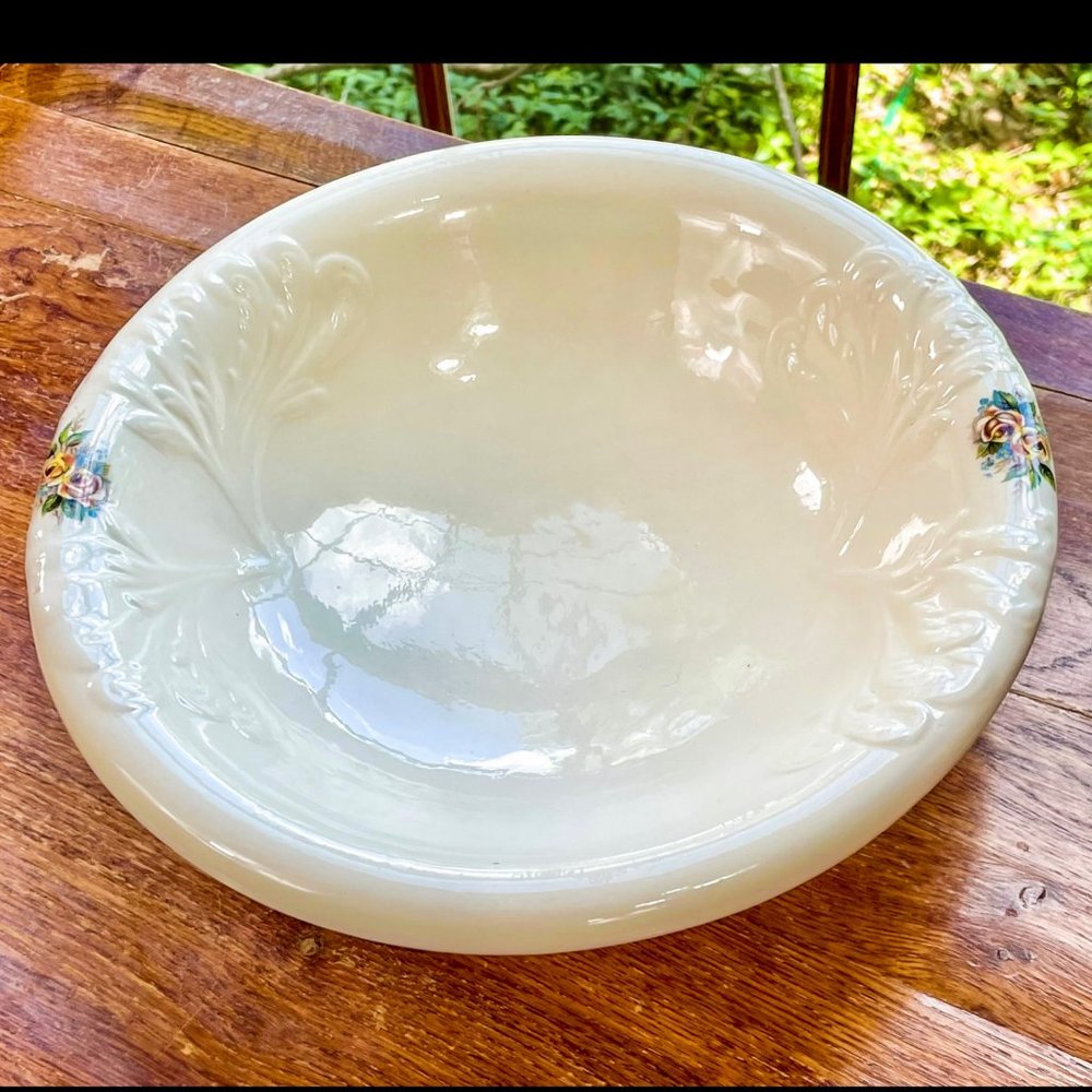 ▪️VTG▪️1970's Embossed Ceramic Floral Cottagecore Farmhouse Pitcher & Basin Set - Picture 8 of 13